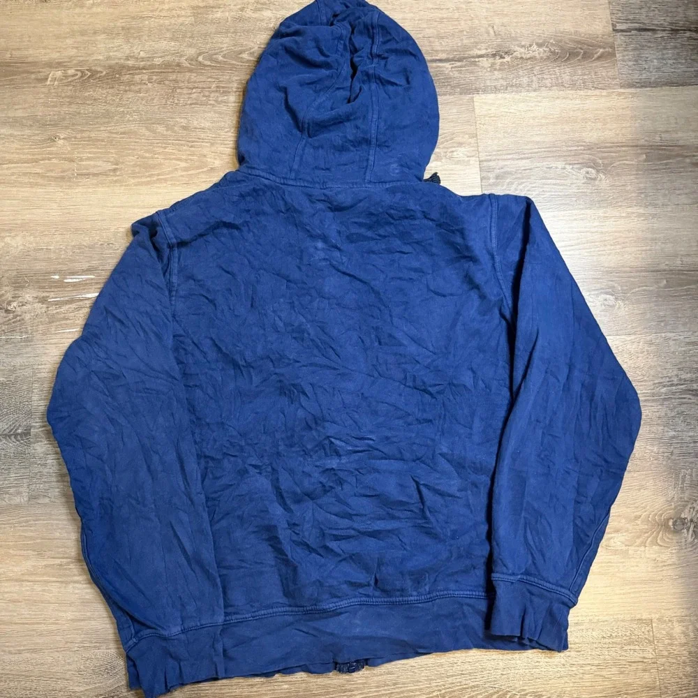 The North Face Mens Navy Blue Graphic Full Zip Hoodie Sweatshirt Large 1966 Logo
